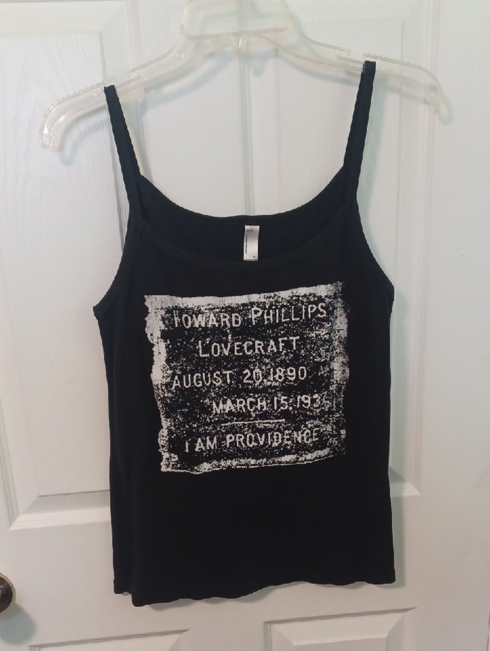 Vintage November Fire H.P.Lovecraft Grave Stone Rubbing Spaghetti Strap Tank XL
